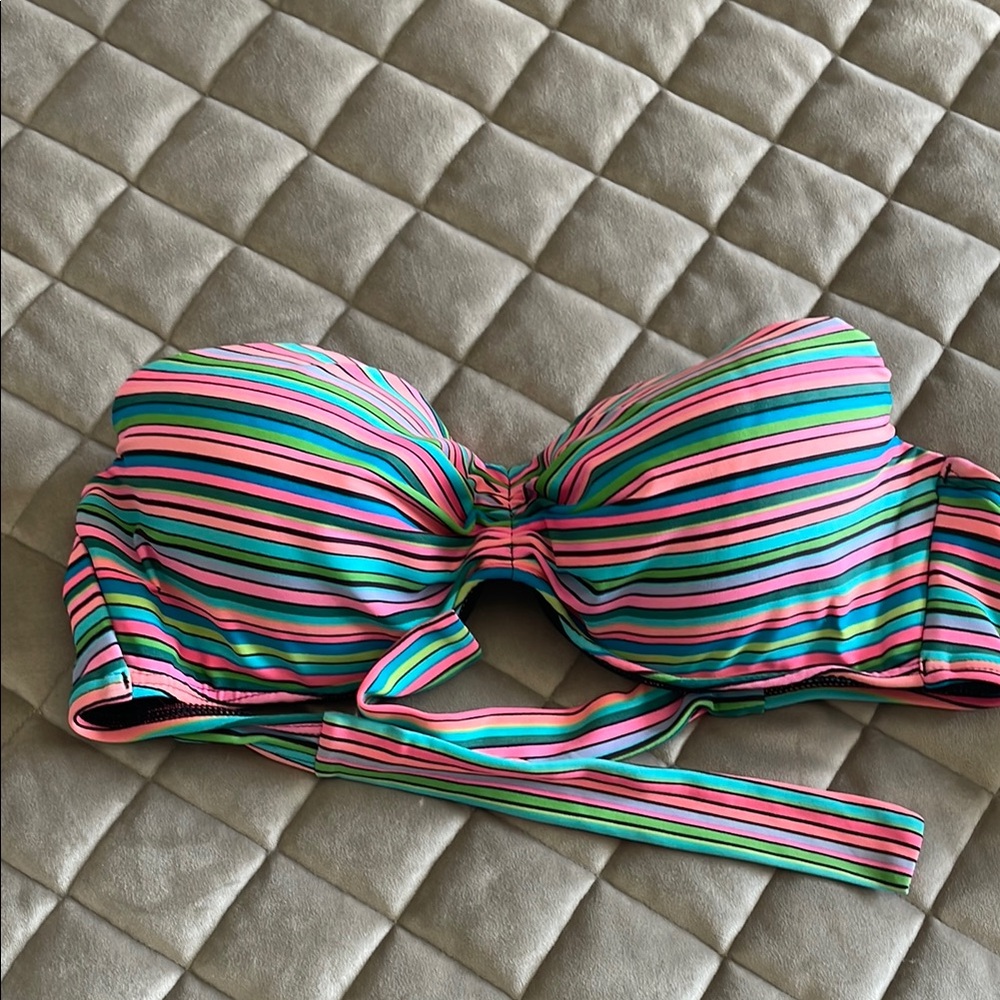 Colorful Striped Bikini Top